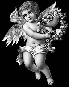 Ангел с венком - картинки для гравировки